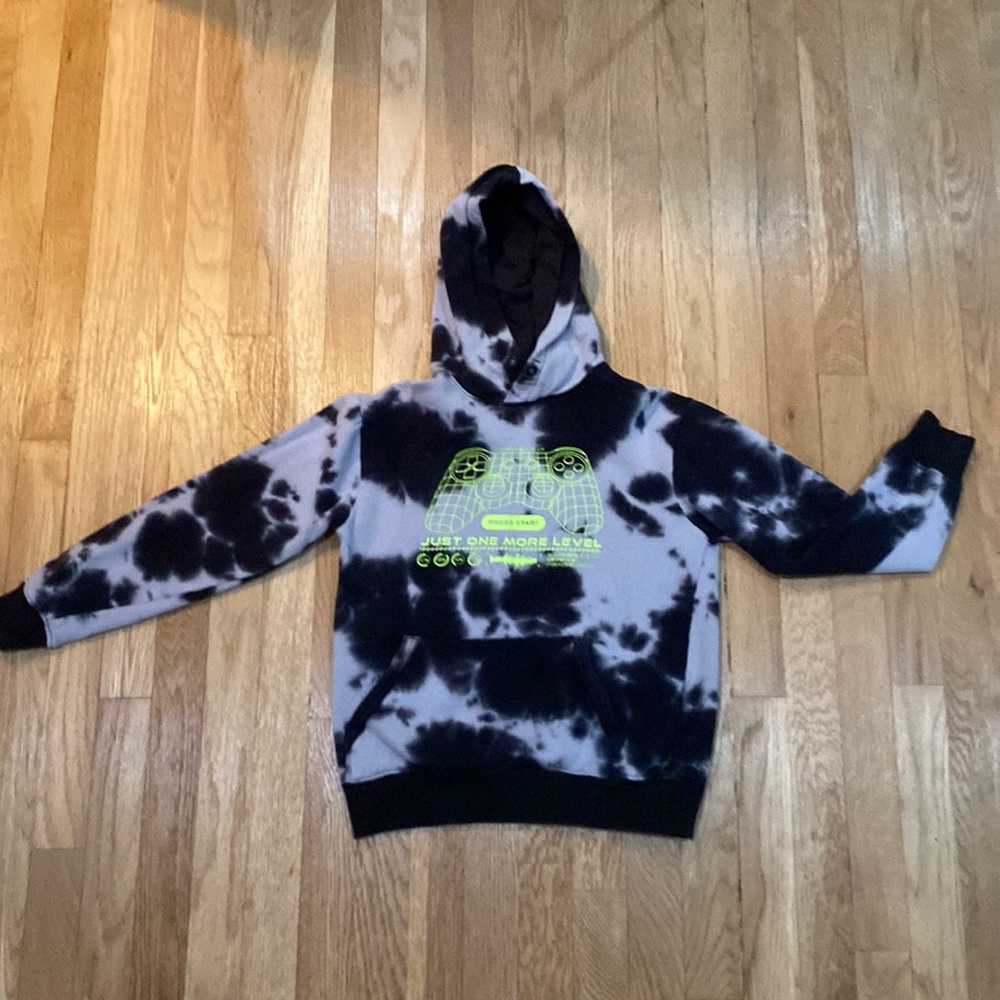 H&M black and grey tie dye sweatshirt hoodie